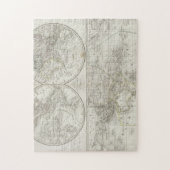 wereldkaart in twee halfronden legpuzzel (Verticaal)