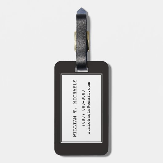 wereldkaart in Typografie Bagagelabel (Achterkant verticaal)