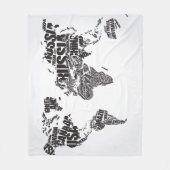 wereldkaart in Typografie Fleece Deken (Voorkant)