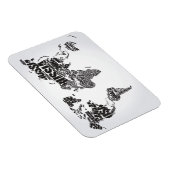 Wereldkaart in Typografie Magneet (Rechterzijde)