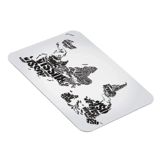 Wereldkaart in Typografie Magneet (Rechterzijde)