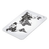 Wereldkaart in Typografie Magneet (Linkerzijde)