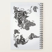 Wereldkaart in Typografie Planner (Achterkant)