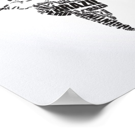 Wereldkaart in Typografie Poster (Hoek)