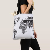 wereldkaart in Typografie Tote Bag (Dichtbij)