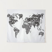 wereldkaart in Typografie Wandkleed (Voorkant (horizontaal))