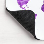 Wereldkaart in waterverf 08 Paars Muismat (Hoek)