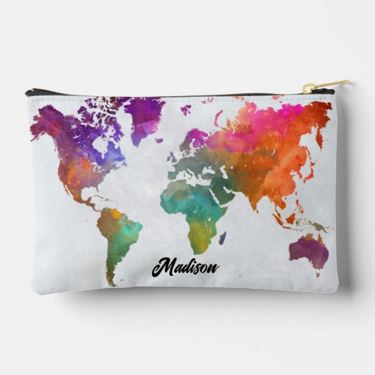 Wereldkaart in Waterverf Etui (Achterkant)