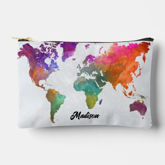 Wereldkaart in Waterverf Etui (Voorkant)