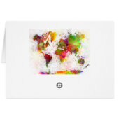 Wereldkaart in waterverf geel en groen (Achterkant Horizontaal)