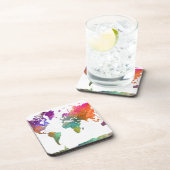 wereldkaart in Waterverf Onderzetter (Rechterzijde)