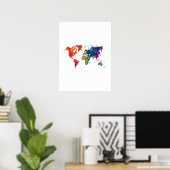 Wereldkaart in waterverf poster (Thuiskantoor)
