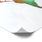 Wereldkaart in Waterverf Poster (Hoek)