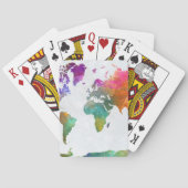wereldkaart in Waterverf Speelkaarten (Achterkant)
