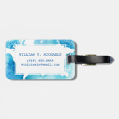 wereldkaart in Waterverf vervagen Bagagelabel (Achterkant horizontaal)