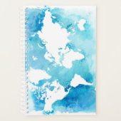 Wereldkaart in Waterverf vervagen Planner (Voorkant)