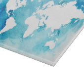 wereldkaart in Waterverf vervagen Snijplank (Hoek)