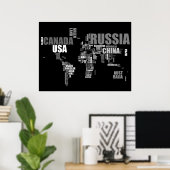Wereldkaart in woorden poster (Thuiskantoor)