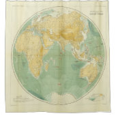 wereldkaart Indische Oceaan, Europa, Azië, Afrika Douchegordijn (Voorkant)