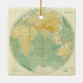 Wereldkaart Indische Oceaan, Europa, Azië, Afrika Keramisch Ornament (Achterkant)