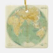 Wereldkaart Indische Oceaan, Europa, Azië, Afrika Keramisch Ornament (Voorkant)