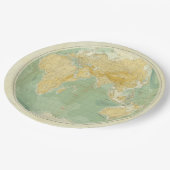 wereldkaart Indische Oceaan, Europa, Azië, Afrika Papieren Bordje (Gekanteld)