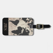 wereldkaart Initiaal Bagagelabel (Voorkant horizontaal)