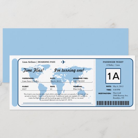 Wereldkaart instapkaart kaart (Voorkant / Achterkant)