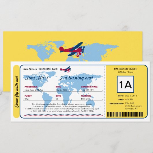 Wereldkaart instapkaart kaart (Voorkant / Achterkant)