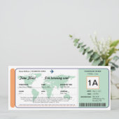 Wereldkaart instapkaart kaart (Staand voorkant)