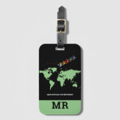 wereldkaart internationale reisidentificatiecode b bagagelabel (Voorkant (verticaal))