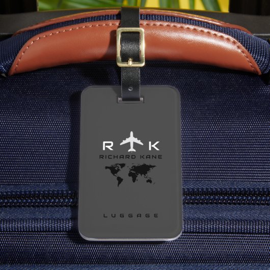 Wereldkaart internationale reizen bagagelabel (Voorkant Insitu 2)