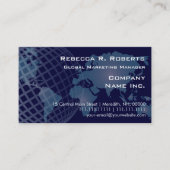 Wereldkaart Internationale Telecommunicatie Blauw Visitekaartje (Voorkant)