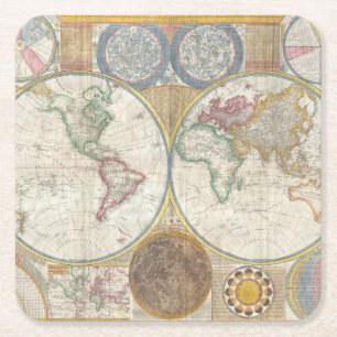 WERELDKAART KARTONNEN ONDERZETTERS