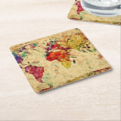  wereldkaart kartonnen onderzetters (Schuin)