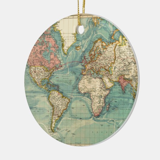 Wereldkaart Keramisch Ornament (Links)