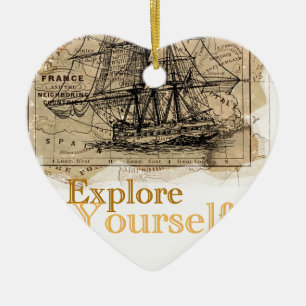 Wereldkaart Keramisch Ornament