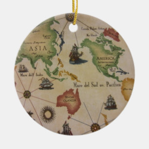 Wereldkaart Keramisch Ornament