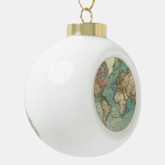 Wereldkaart Keramische Bal Ornament (Links)