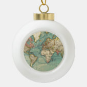  Wereldkaart Keramische Bal Ornament (Voorkant)