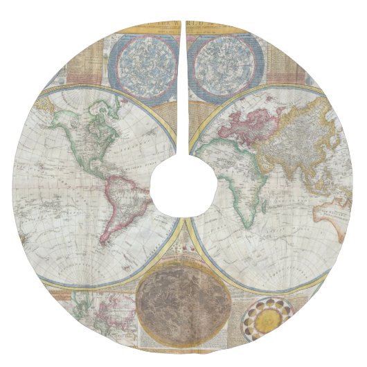  Wereldkaart Kerstboom Rok (Voorkant)