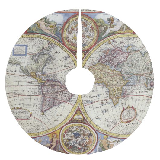  wereldkaart kerstboom rok (Voorkant)