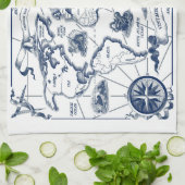 Wereldkaart keukenhanddoek (Gevouwen)