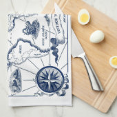 Wereldkaart keukenhanddoek (Quarter Fold)