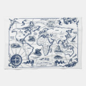 Wereldkaart keukenhanddoek (Horizontaal)