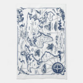 Wereldkaart keukenhanddoek (Verticaal)