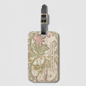 " WERELDKAART/"KIJK UIT DE WERELD HIER IK KOM" BAGAGELABEL (Voorkant (verticaal))