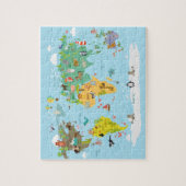 Wereldkaart Kinderen Cartoon Legpuzzel (Verticaal)