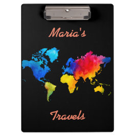 wereldkaart. klembord