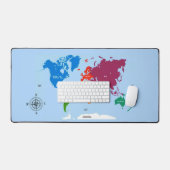 Wereldkaart Kleurrijk Bureaumat (Keyboard & Muis)
